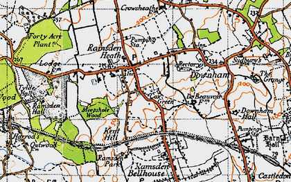 Old map of Ramsden Heath in 1945