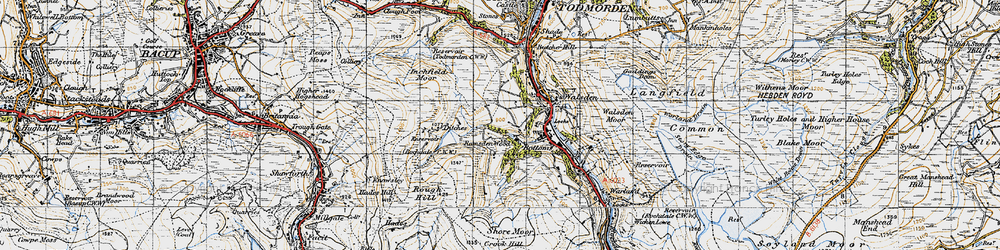 Old map of Gorpley Resr in 1947