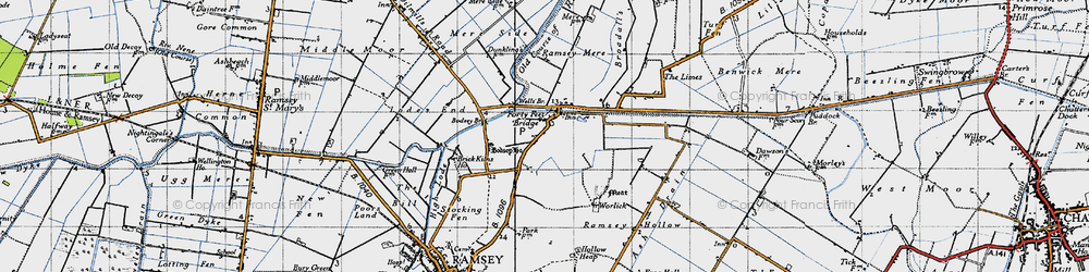 Old map of Bodsey Br in 1946