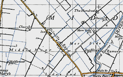 Old map of Ramsey Mereside in 1946