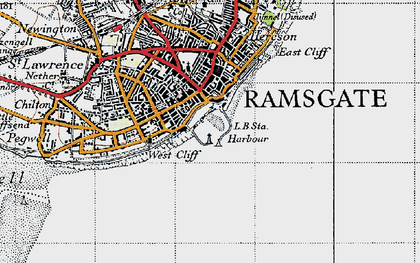 Old map of Ramsgate in 1947