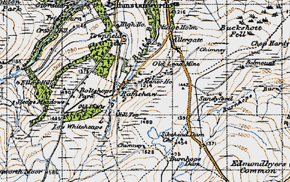 Old map of Burnhope Dam in 1947