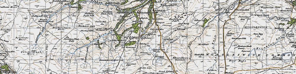 Old map of Burnhope Dam in 1947