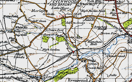Old map of Ramshaw in 1947