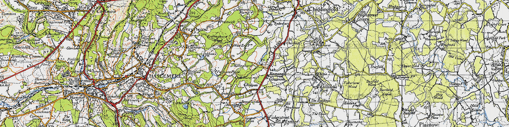 Old map of Ramsnest Common in 1940