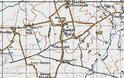 Old map of Ranby in 1946