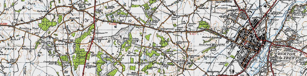 Old map of Lin Brook in 1946