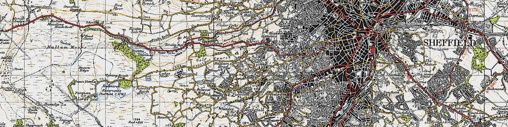 Old map of Ranmoor in 1947