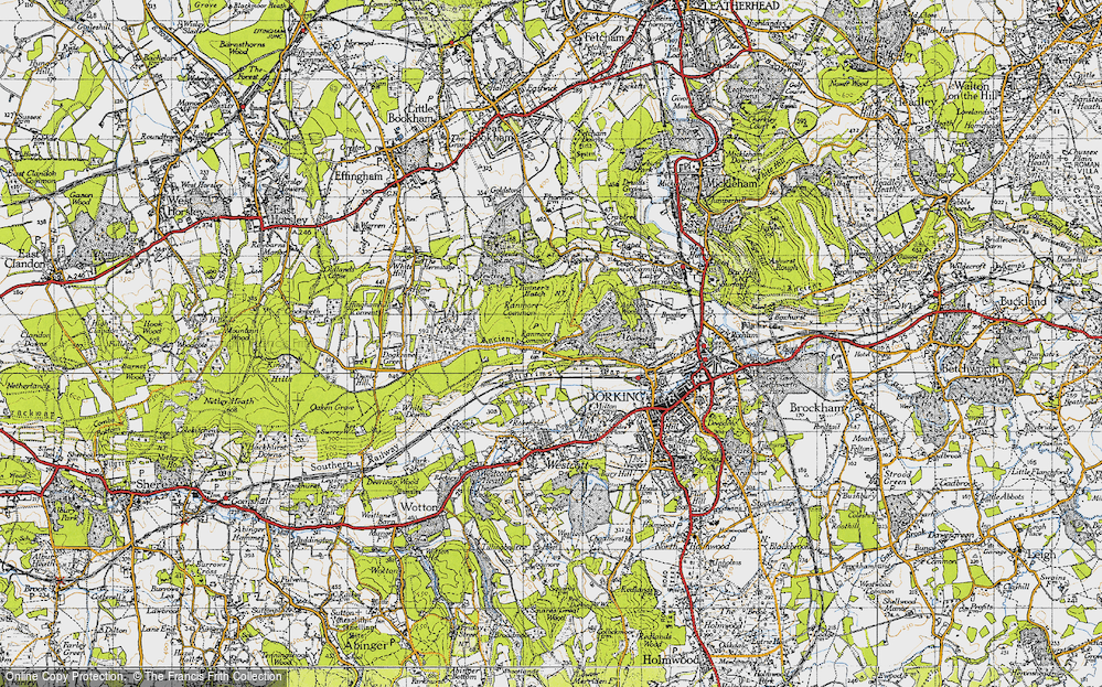 Old Map of Ranmore Common, 1940 in 1940