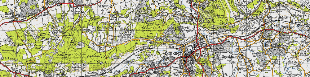 Old map of Ranmore Common in 1940