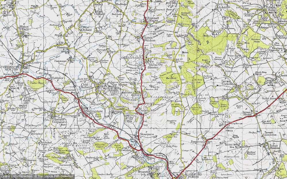 Old Map of Ranston, 1945 in 1945