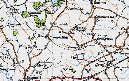 Old map of Ranton Green in 1946