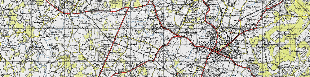 Old map of Rapkyns in 1940