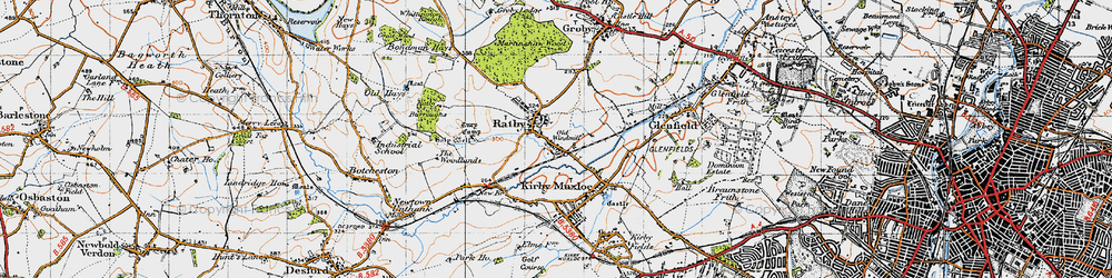 Old map of Ratby in 1946