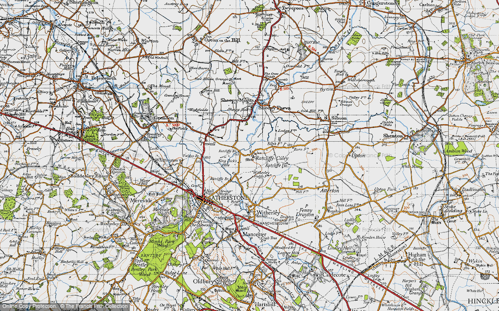 Old Map of Ratcliffe Culey, 1946 in 1946