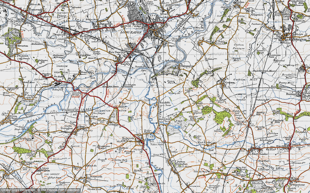 Old Map of Ratcliffe on Soar, 1946 in 1946