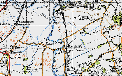 Old map of Ratcliffe on Soar in 1946