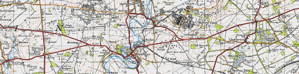 Old map of Ratfyn in 1940