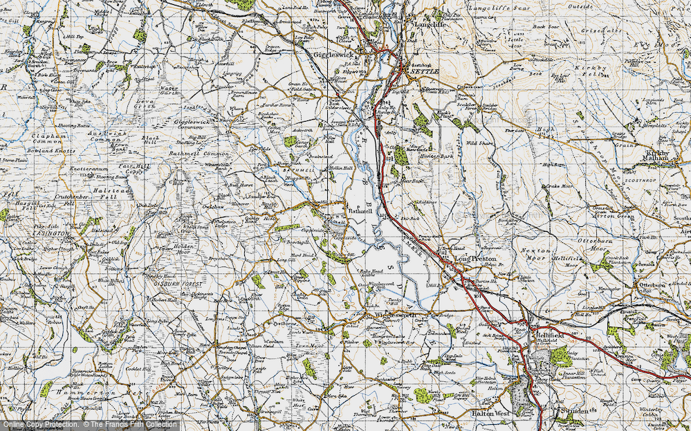 Old Map of Historic Map covering Black Leach in 1947