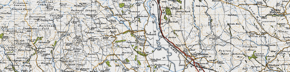 Old map of Black Leach in 1947