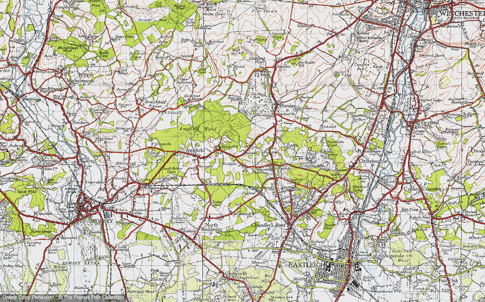 Old Map of Ratlake, 1945 in 1945