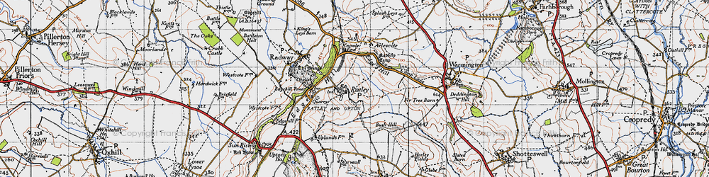 Old map of Ratley in 1946