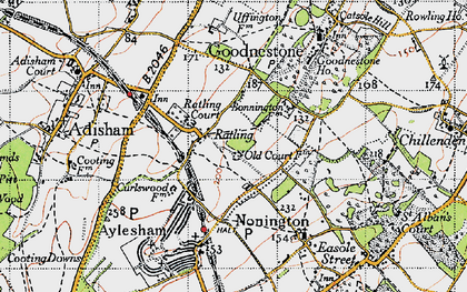 Old map of Ratling in 1947