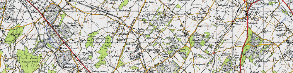 Old map of Ratling in 1947