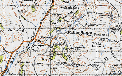 Old map of Ratlinghope in 1947