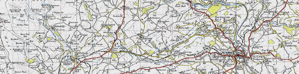 Old map of Rattery in 1946