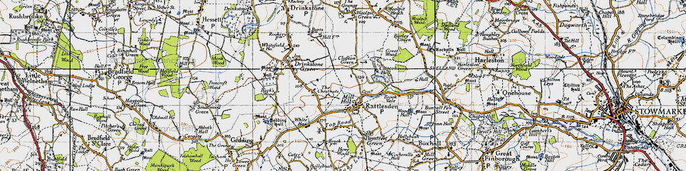 Old map of Rattlesden in 1946