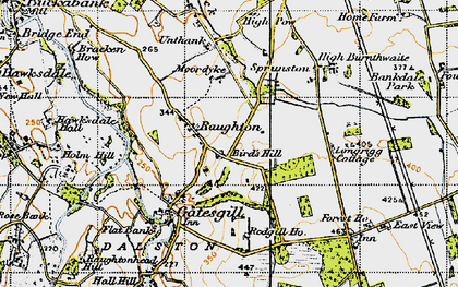 Old map of Raughton in 1947