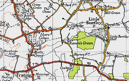 Old map of Raven's Green in 1945