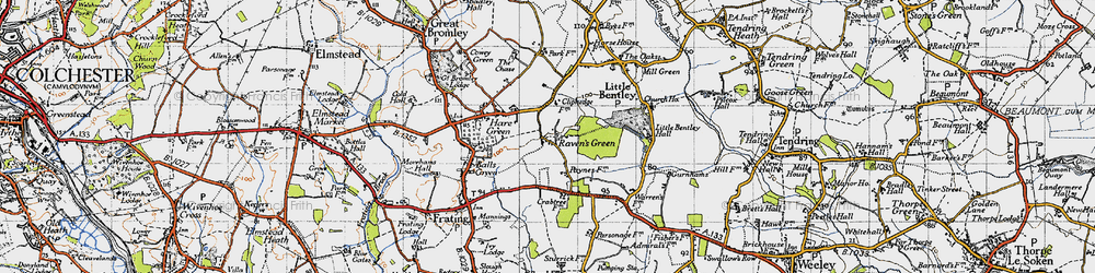 Old map of Raven's Green in 1945