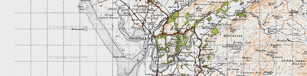 Old map of Ravenglass in 1947