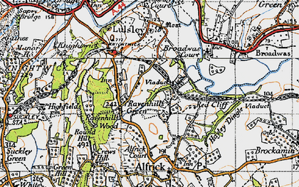 Old map of Ravenhills Green in 1947