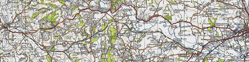 Old map of Ravenhills Green in 1947