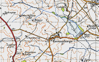 Old map of Ravensthorpe in 1946