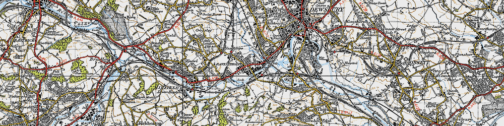 Old map of Ravensthorpe in 1947