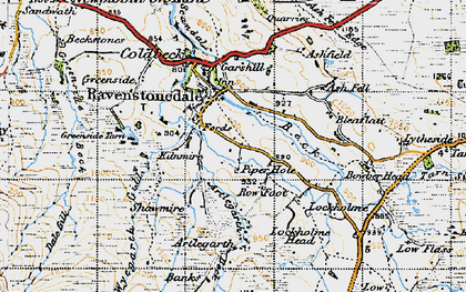 Old map of Artlegarth Beck in 1947