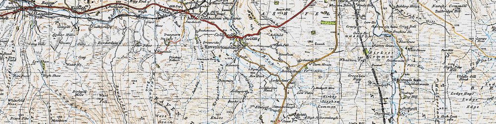 Old map of Ash Fell in 1947