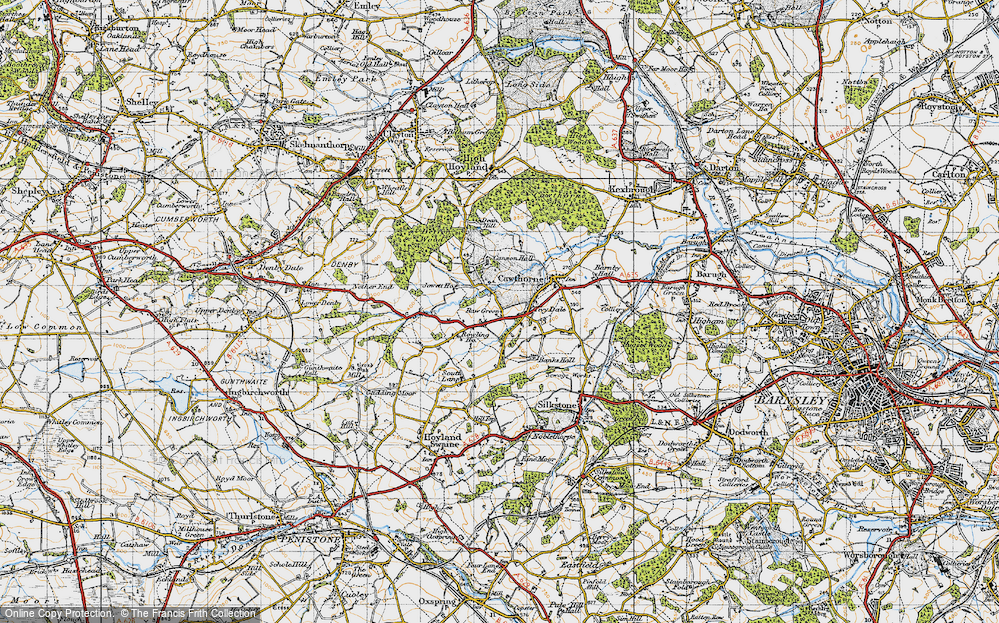 Old Map of Raw Green, 1947 in 1947