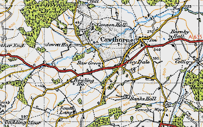 Old map of Raw Green in 1947
