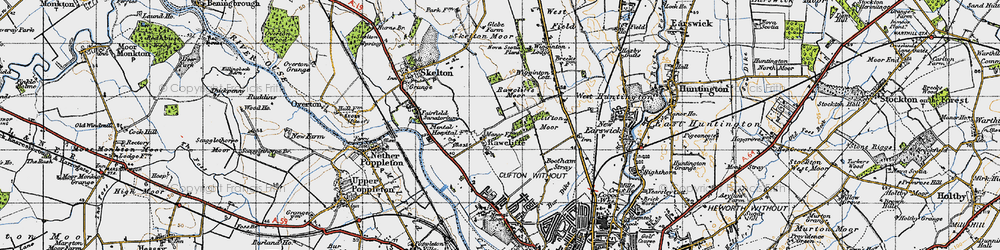 Old map of Rawcliffe in 1947