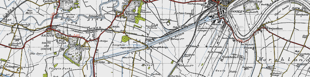 Old map of Rawcliffe Bridge in 1947