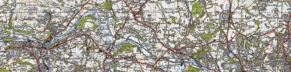 Old map of Rawdon Carrs in 1947