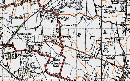 Old map of Beke Hall in 1945
