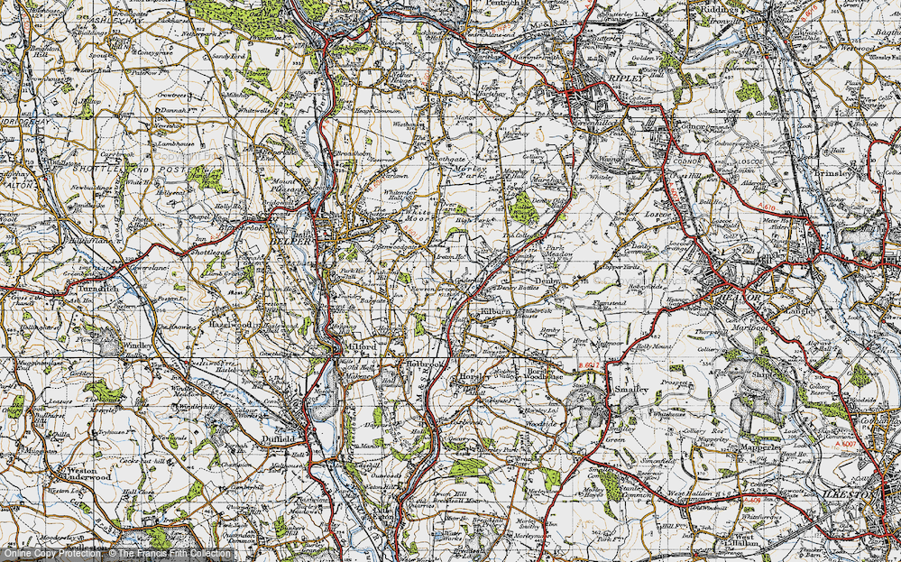 Old Map of Rawson Green, 1946 in 1946