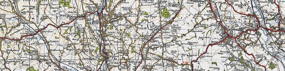 Old map of Rawson Green in 1946
