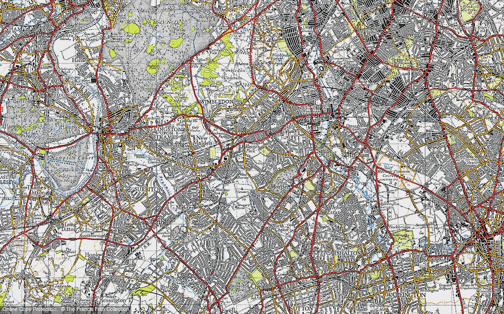 Old Map of Raynes Park, 1945 in 1945